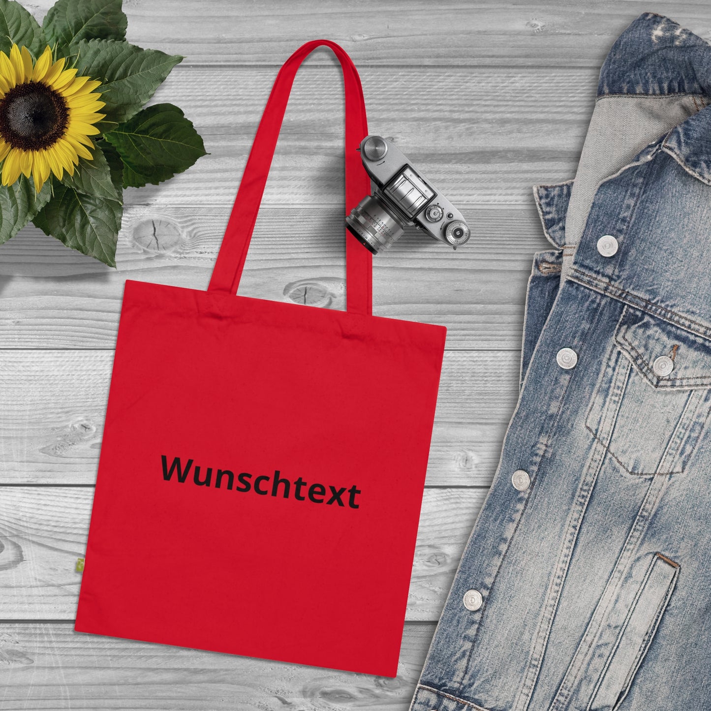 Customizable Organic Cotton Tote Bag – Personalized "Wunschtext" Eco Market Bag