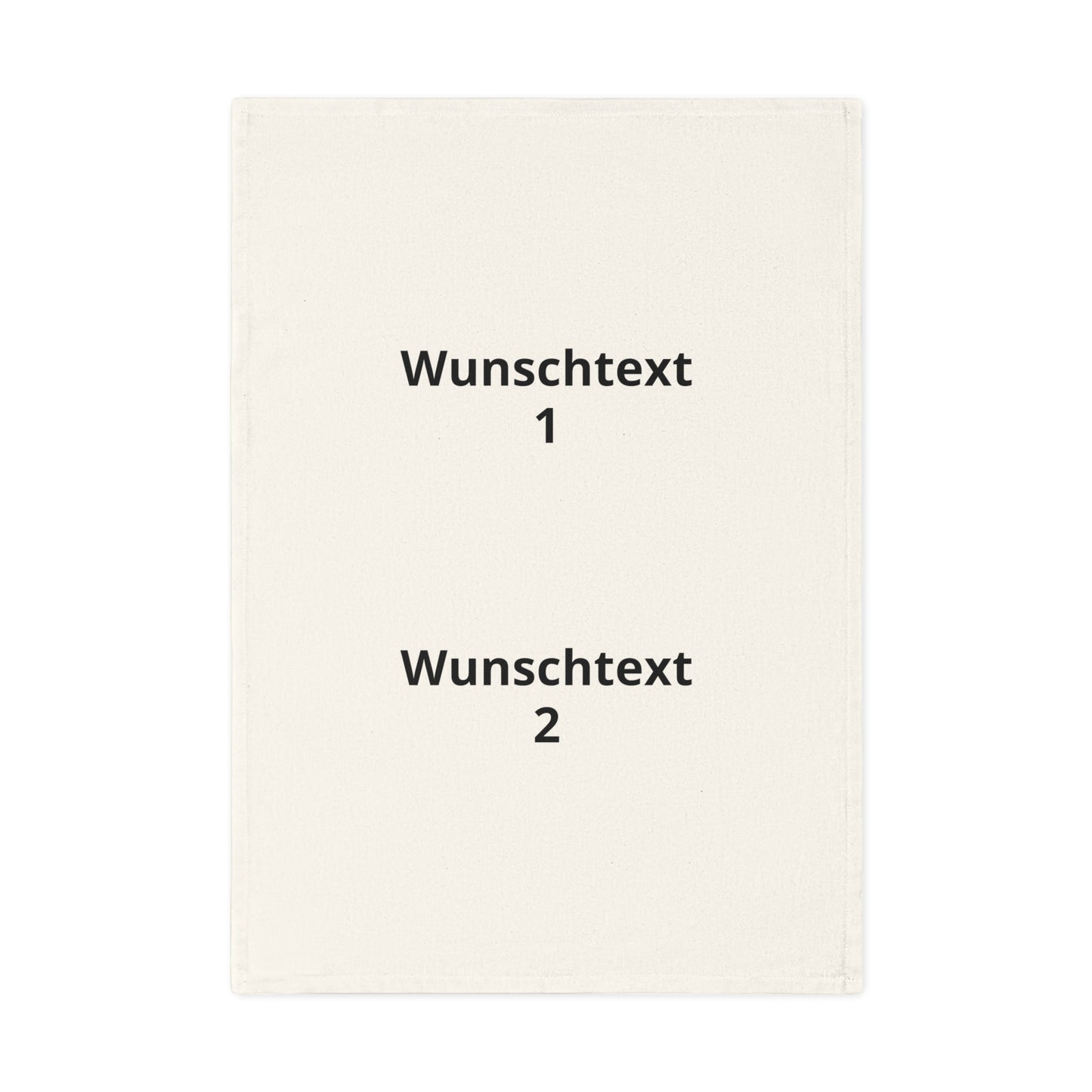 Cotton Tea Towel — Personalized Vertical Text (Wunschtext 1 & 2)