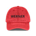 Embroidered Vintage Cap — "WERNE R" Classic Washed Dad Hat