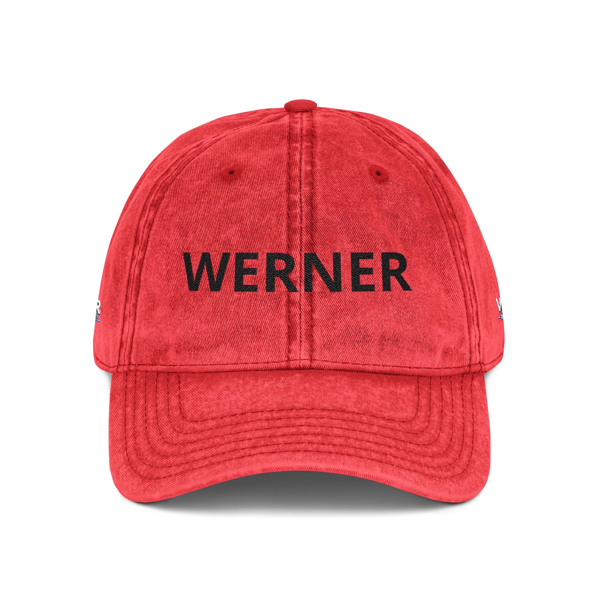 Embroidered Vintage Cap — "WERNE R" Classic Washed Dad Hat