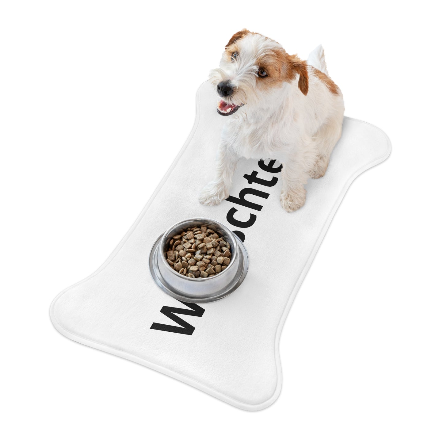 Personalized Pet Feeding Mat — Custom 'Wunschtext' Bone-Shaped Placemat for Dogs & Cats