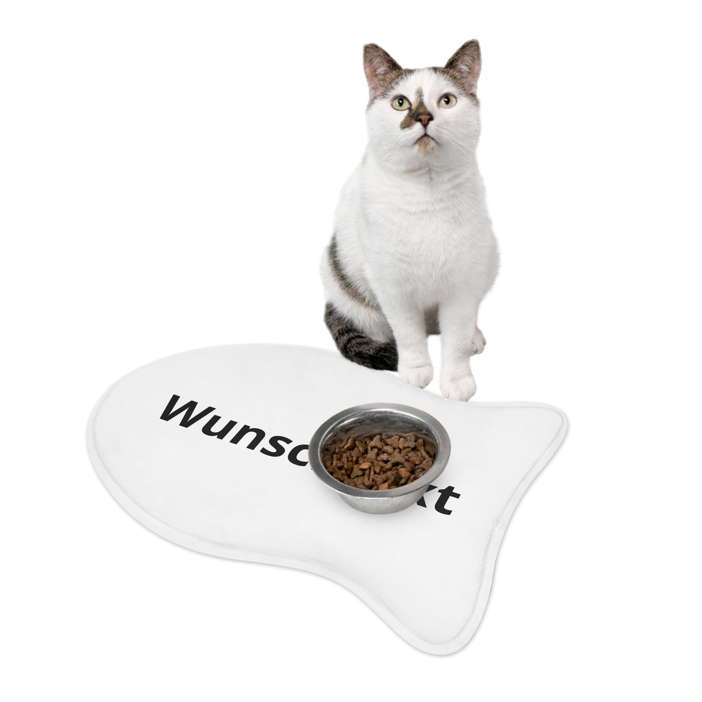 Personalized Pet Feeding Mat — Custom 'Wunschtext' Bone-Shaped Placemat for Dogs & Cats
