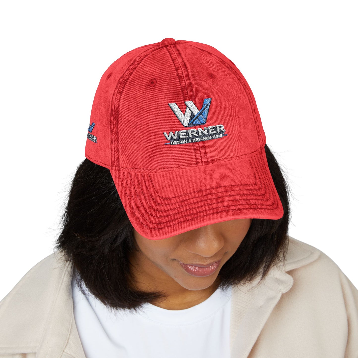 Vintage Embroidered Cap — Werner Logo Distressed Dad Hat