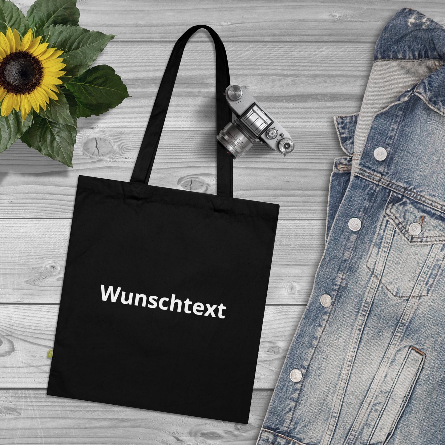 Customizable Organic Cotton Tote Bag – Personalized "Wunschtext" Eco Market Bag