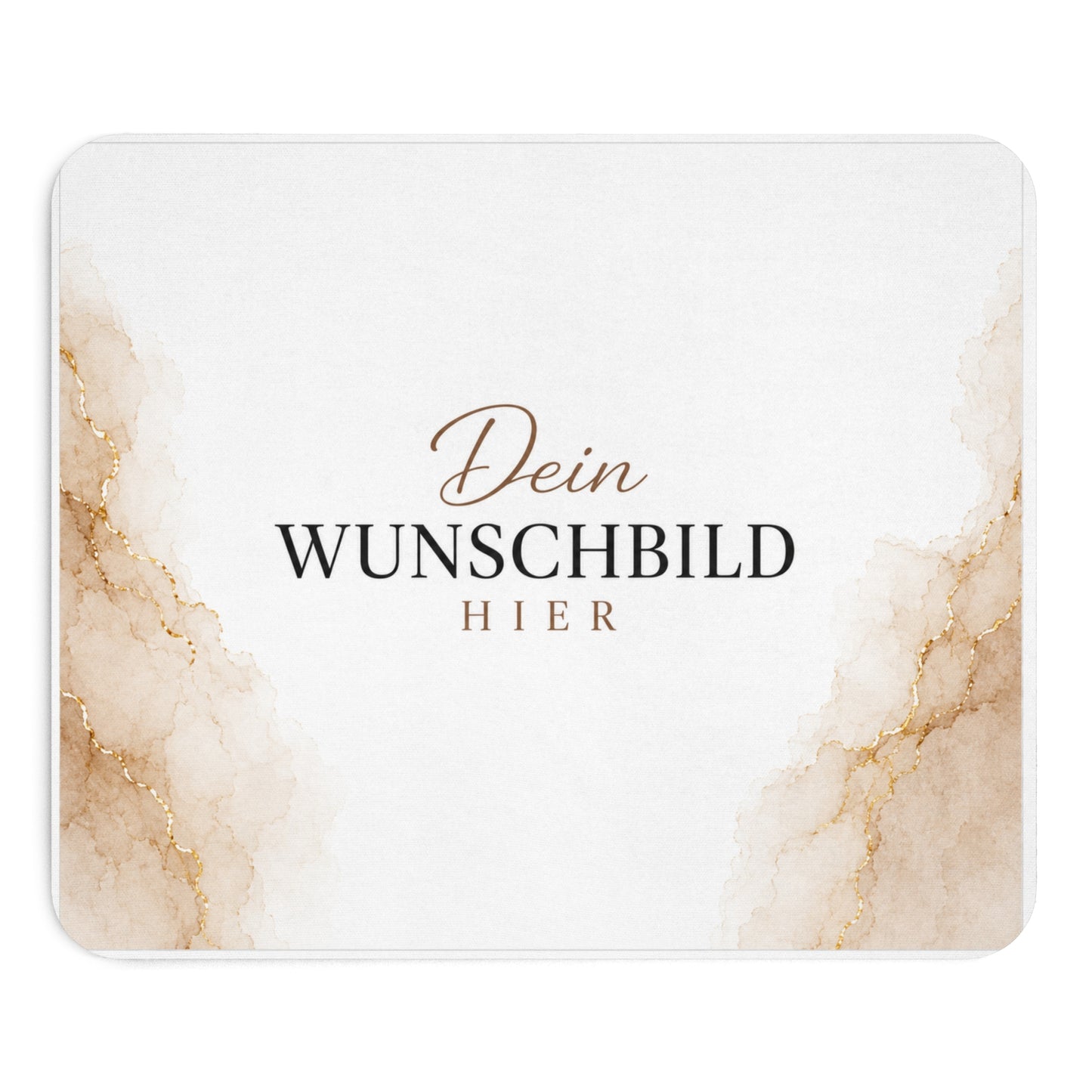 Marble Monogram Mouse Pad — Customizable Desk Mat with Elegant Beige Watercolor