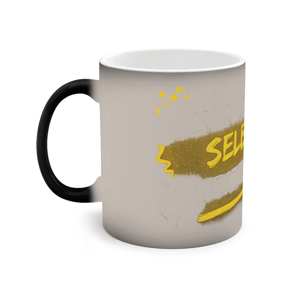 Color-Changing Mug — "SELBST" Gold Brushstroke Design, 11oz
