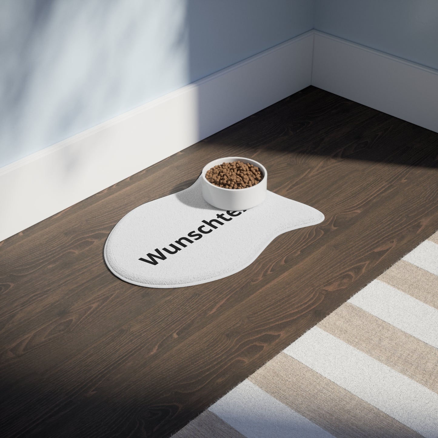 Personalized Pet Feeding Mat — Custom 'Wunschtext' Bone-Shaped Placemat for Dogs & Cats