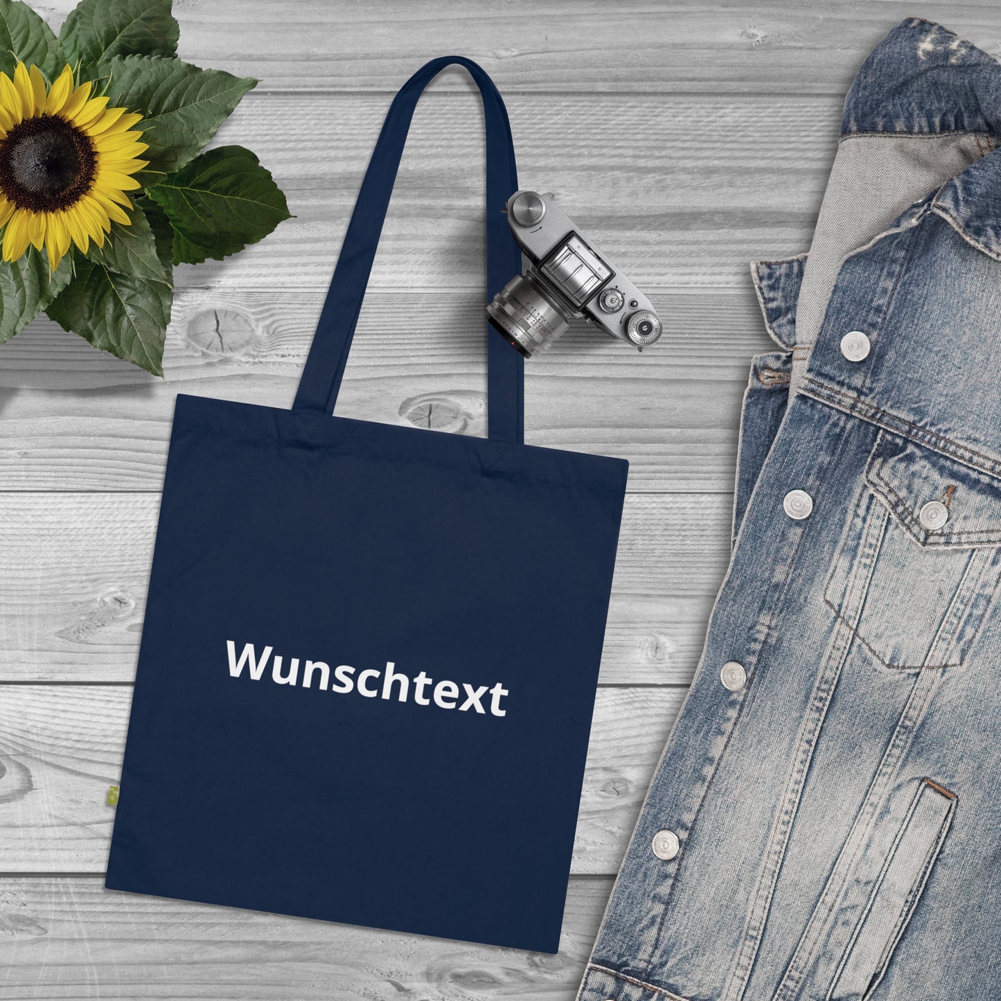 Customizable Organic Cotton Tote Bag – Personalized "Wunschtext" Eco Market Bag