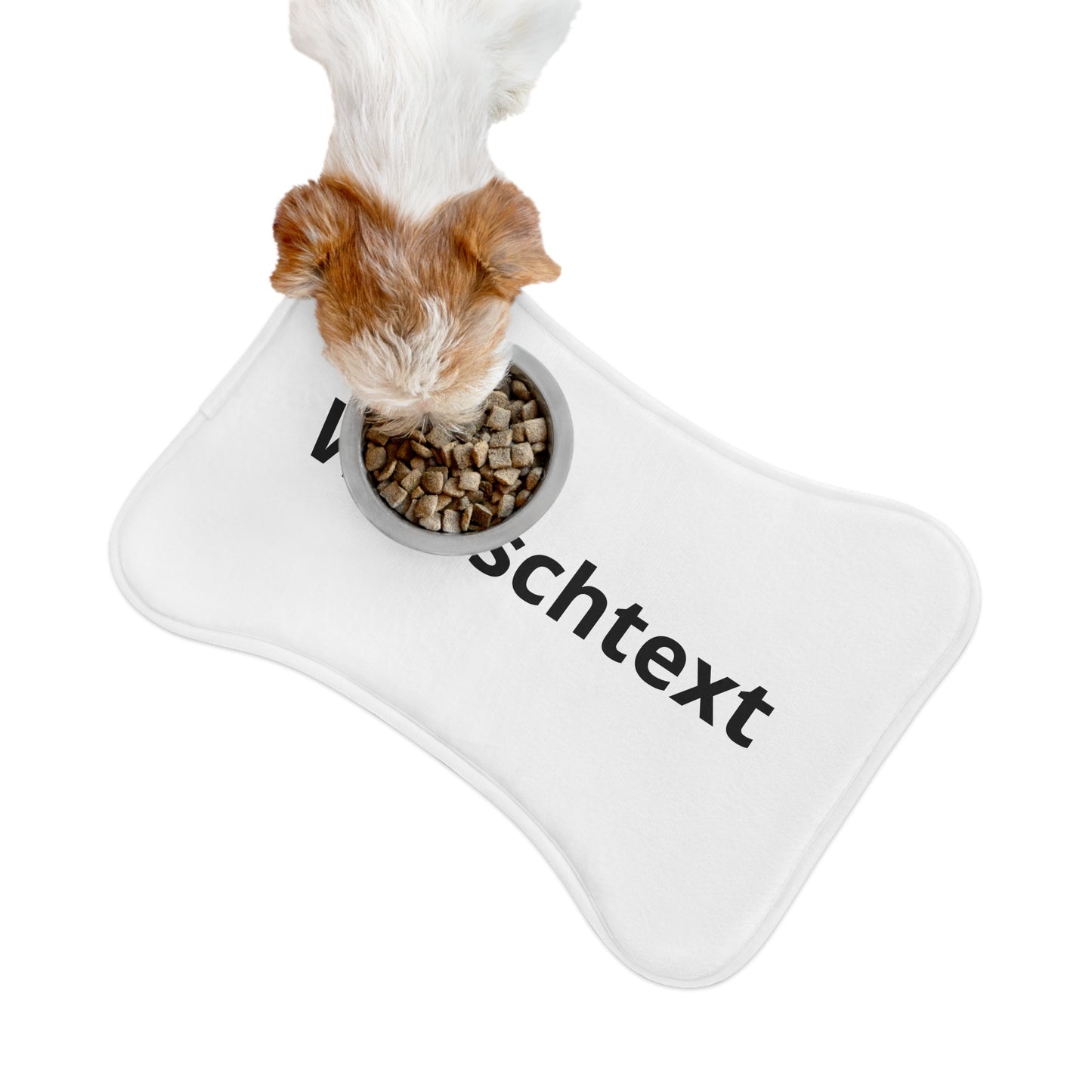 Personalized Pet Feeding Mat — Custom 'Wunschtext' Bone-Shaped Placemat for Dogs & Cats
