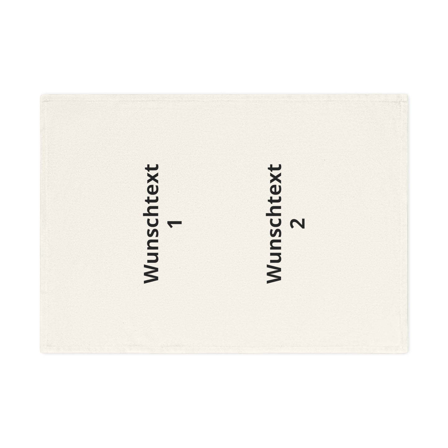 Cotton Tea Towel — Personalized Vertical Text (Wunschtext 1 & 2)