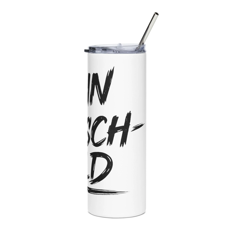 Personalisierter Edelstahl Thermobecher mit hochwertigem Fotodruck, transparentem Deckel und Metall-Trinkhalm für den Alltag.