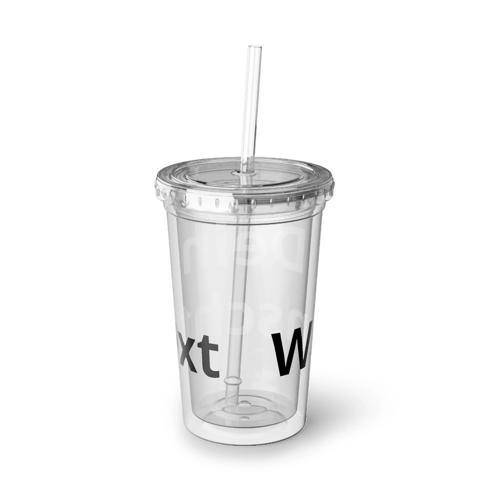 Personalisierter Travel Cup aus BPA-freiem Acryl mit Strohhalm